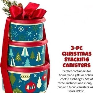 Tupperware 3 pc stacking Christmas Stacking Canisters